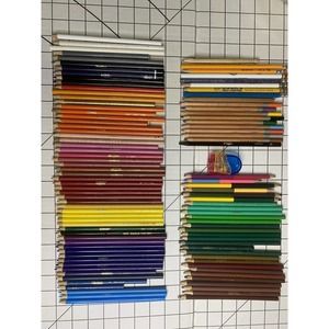 Mixed Lot 100 Used Art Colored Pencils Mix Brands Mostly Crayola Prang Sharpener